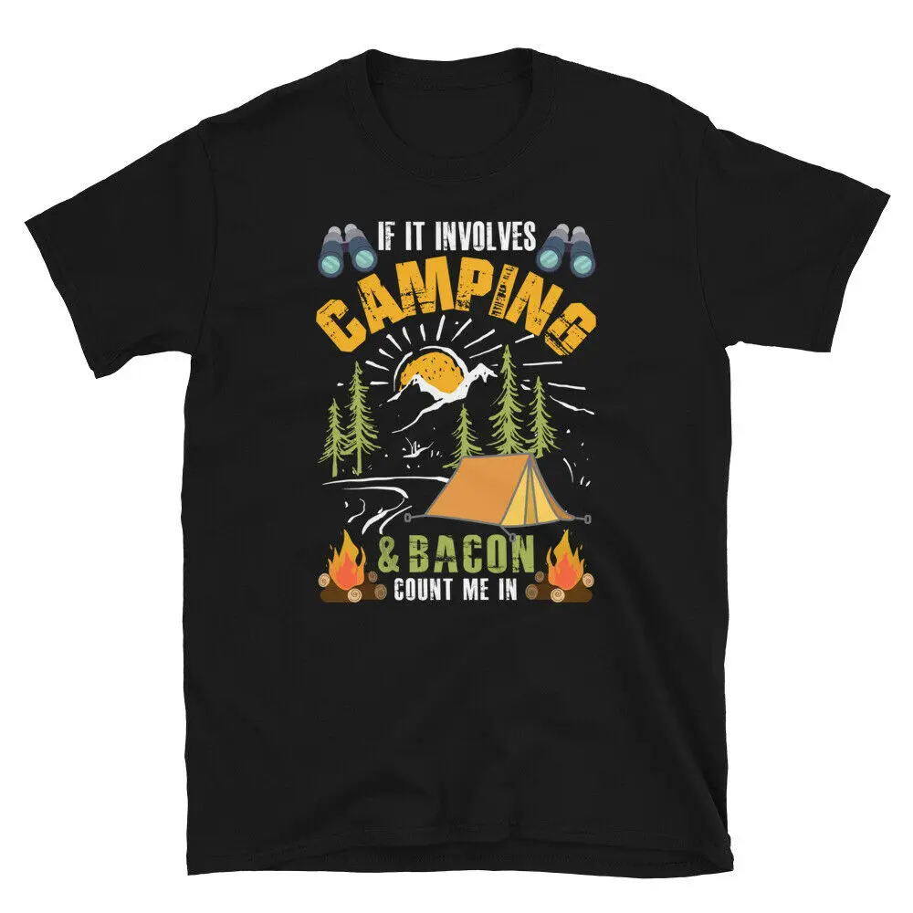 

Camping & Bacon Vintage Design Camping Novelty T-Shirt Men's T-shirt