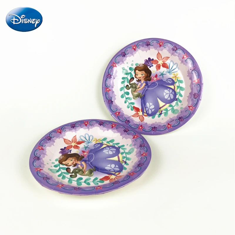 

Hot 56pcs Disney Sofia Princess Disposable Tableware Kids Girls Birthday Party Decoration Paper Plate+Cup+Napkin+Straws Supplies