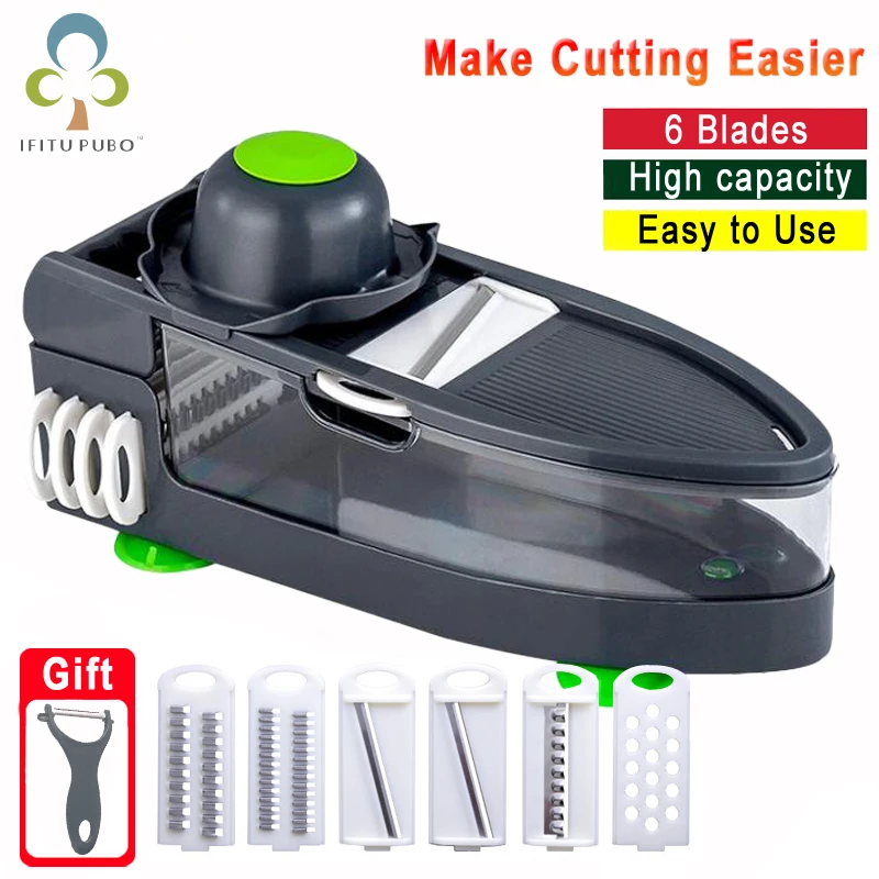 Овощерезка с 6 стальными лезвиями мандолина слайсер картофелечистка морковь сыр