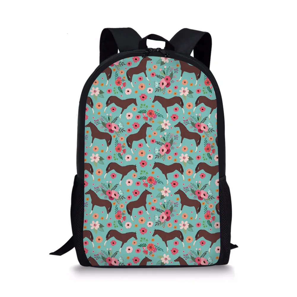 Advocator Hot Stylish Floral Horse School Bag for Teenager Boys Girls Unique 3d Children Kids Book Bag Print Animal Backpacks