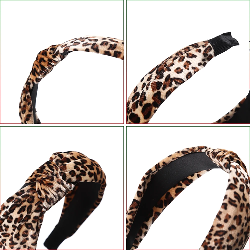

Molans Cotton Leopard Classic Hairband Hair Accessories Middle Cross Knitted Retro Hair Hoop for Women Girls Party/Photograph