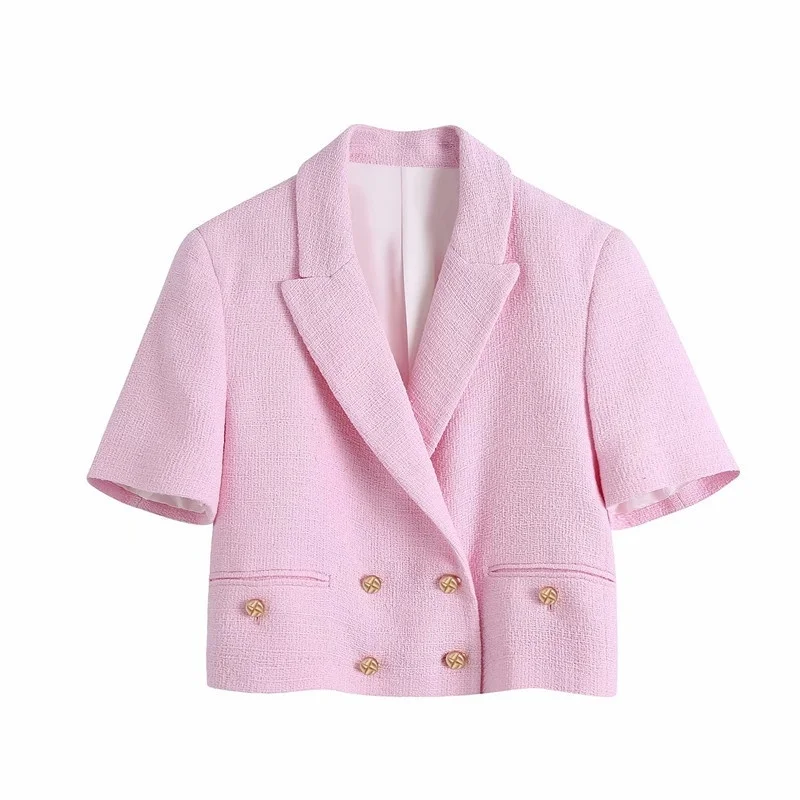 

Women's home 2021 spring and summer new breasted texture suit coat
