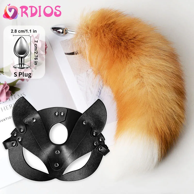 Разъемная Анальная пробка настоящий Лисий хвост металлическая секс-хвост товары