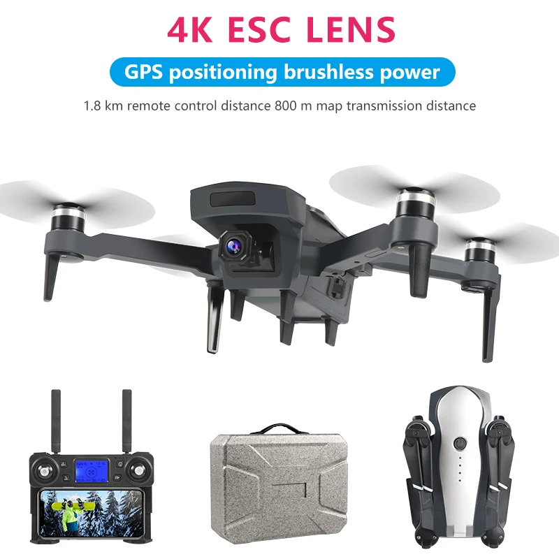 квадрокоптер k20 с gps и камерой 4k hd 1800