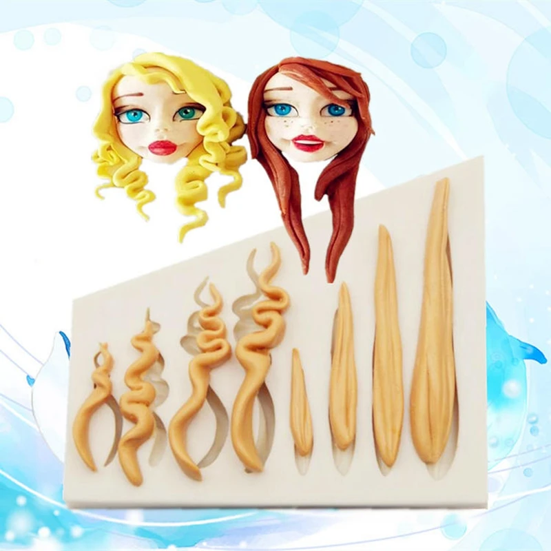 Форма для кукольных волос сахарный торт силиконовая форма обычный полигон