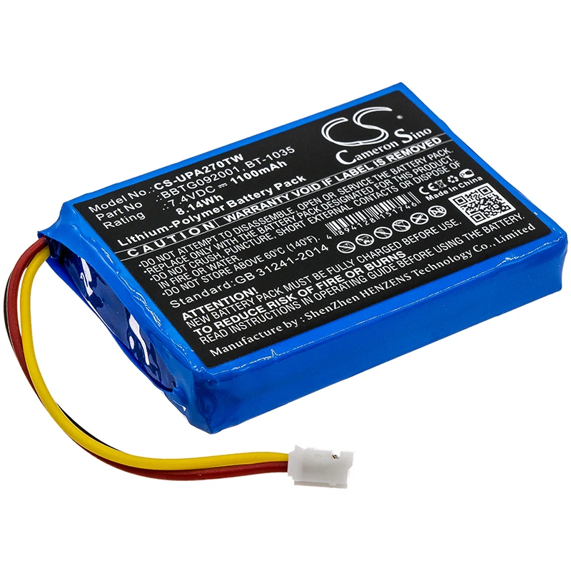 

Аккумулятор для unit en Atlantis 270, BBTG092001, BT-1035 7,4 V/mA