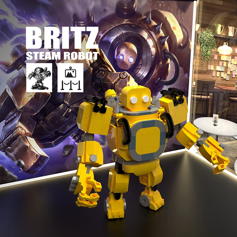 

Buildmoc Legends League Britz Steam Robot 463PCS MOC Model Building Blocks Toys for Children DIY Robot Block Toy Kids Gifts