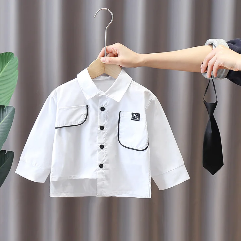 

Boys 2pcs Clothing Sets Spring Autumn Children Fashion Cotton Shirts Pants Tracksuits For Baby Boy Toddler Tie Outfits Kids 2021