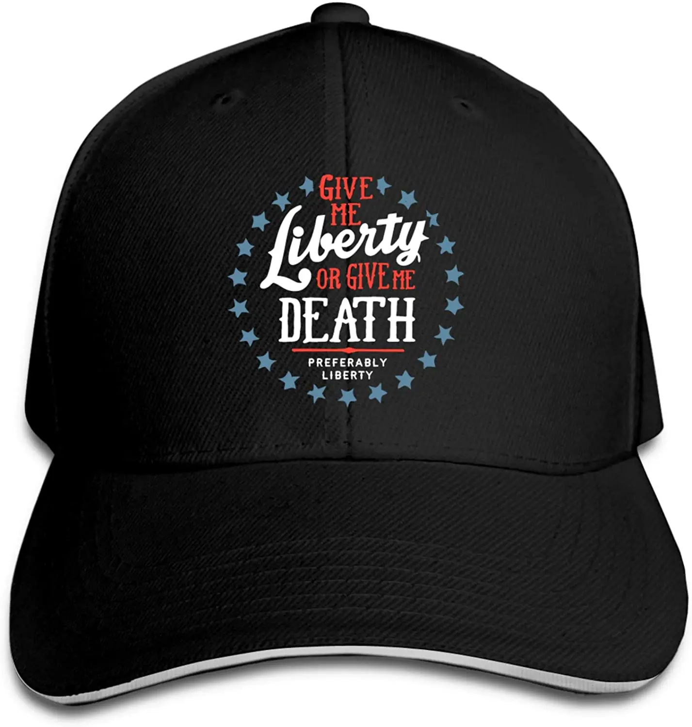 

Give Me Liberty Or Give Me Death Sandwich Hat Printed Baseball Cap Headgear Unisex Outdoor Casquette Black