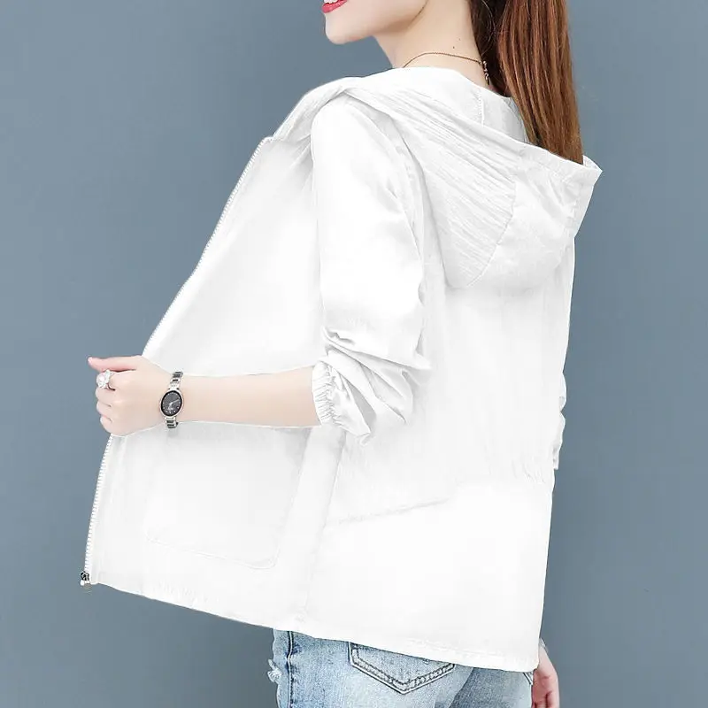

Summer New Short All -Match Sun Protection Clothing for Women School Uniform Korean Style Thin Loose Sun- Protection Shirt