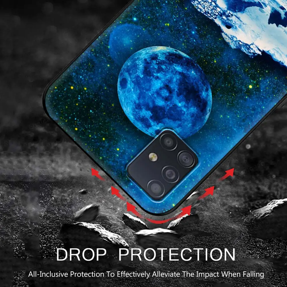 

Space Planet landscape Phone Case for Samsung Galaxy A51 A71 A21S A12 A11 A31 A52 A41 A32 5G A72 A02S Silicon Back Cover