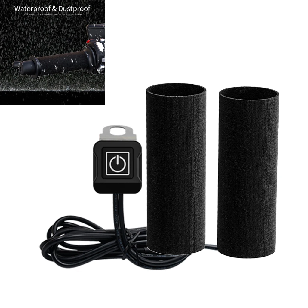 

12 В водонепроницаемый универсальный чехол на руль мотоцикла на липучке с электрическим подогревом комплект крышек встроенный умный чип ре...