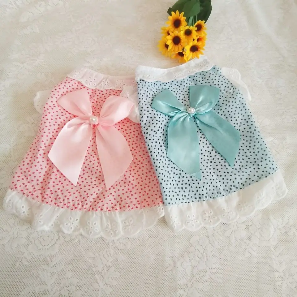Одежда для девушек и собак юбка собаки хлопковая принцессы пары летняя Дамская