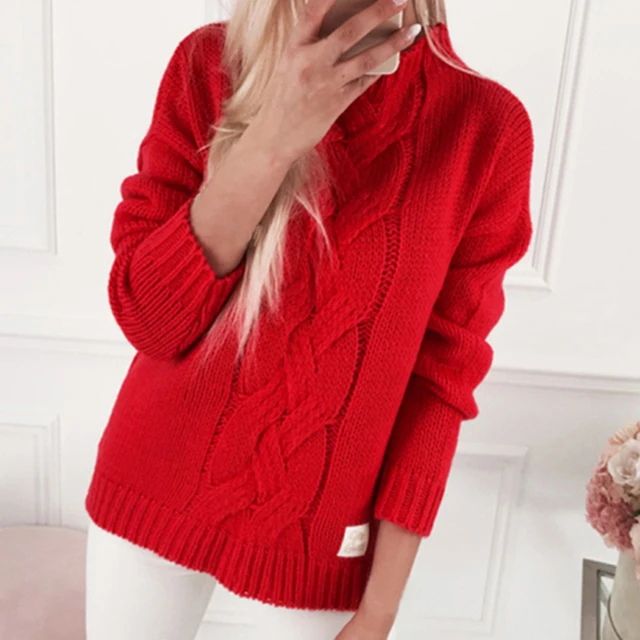 vogue Nice Pop Women Turtleneck Solid Color Sweaters Fashion Pullovers Long  Sleeve Harajuku Chic Twisted Sweater Fashion - купить по выгодной цене |  AliExpress