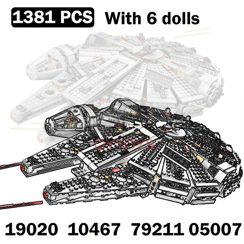 Серия космических кораблей Звездных войн: Легенда о Миллениум Фальконе 05007, Космический корабль 79211, 10467, 81009, конструктор из блоков для мальчиков, детские игрушки, подарки.