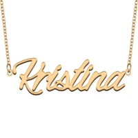kristina name necklace for women stainless steel jewelry 18k gold plated nameplate pendant femme mother girlfriend gift