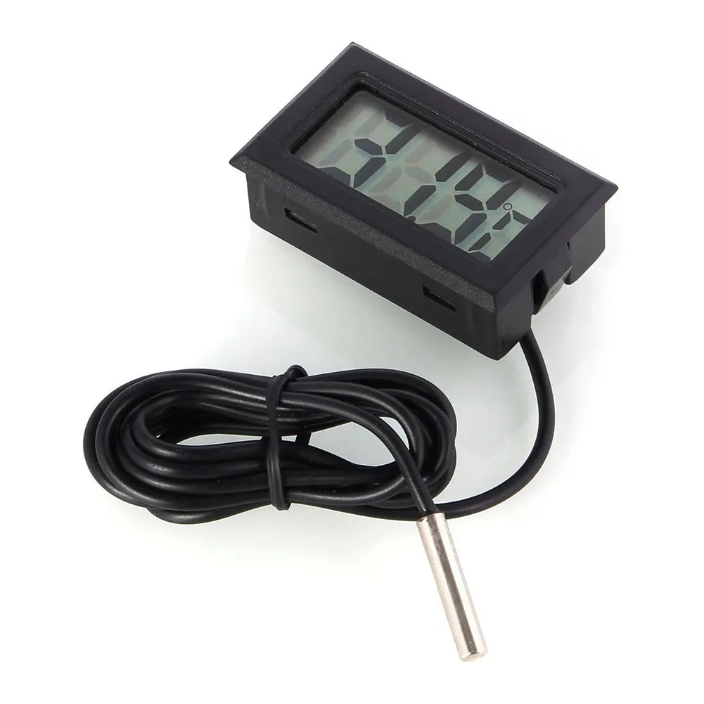 

1PC1M- 5M Black Cable Mini LCD Digital Thermometer for Freezer Temperature -50~110 degree Refrigerator Fridge Thermometer