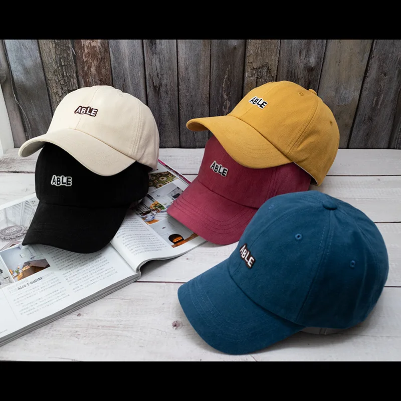 New Simple Appliqu Letter Cap Outdoor Leisure Baseball Caps Adjustable Hip Hop Hat 100%cotton Women Man Hats