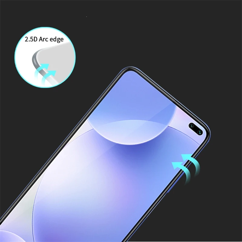 2 uds La pegamento de vidrio para Xiaomi Redmi K30 Protector de pantalla de cristal templado para Xiaomi Redmi K30 pel&iacute;cula del tel&eacute;fono para Xiaomi Redmi K30-1