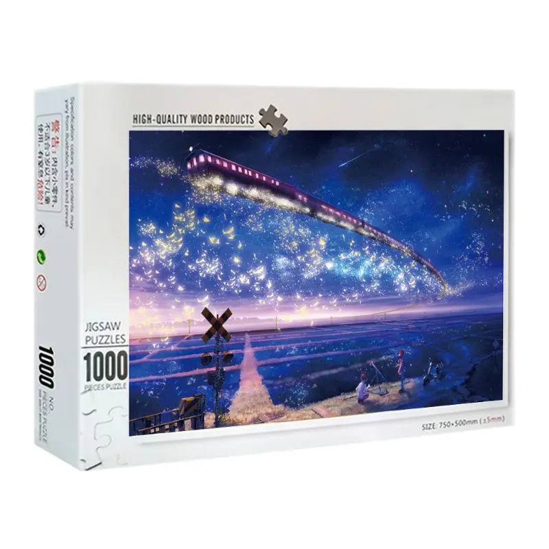 Новый 1000 шт. поезда под открытым небом Пазлы деревянные пазлы-этажный