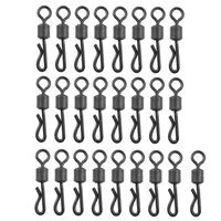 2550100pcs large long body q shaped black quick change swivels for carp fishing accessories sea fishing terminal tackle feeder