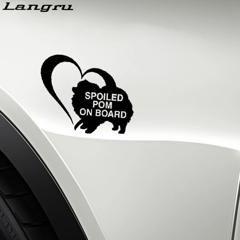 Langru избалованная помпон на доске милая Померанская виниловая наклейка с принтом