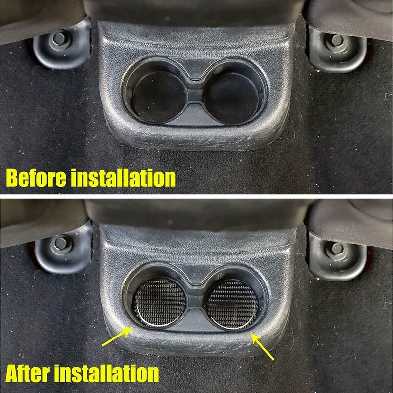 

Carbon Fiber Cup Holder Mats Round Drink Pad Coaster for Jeep Wrangler JK 2011-2017