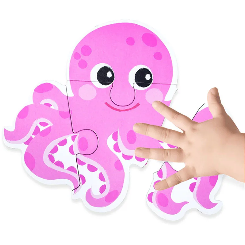 Большая детская игра Монтессори деревянные головоломки игрушки Мультяшные