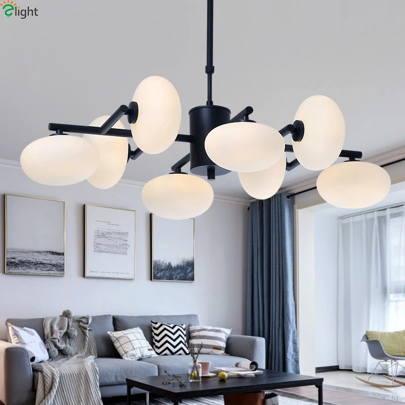 Современные светодиодные люстры со стеклянным шаром золотистые металлические