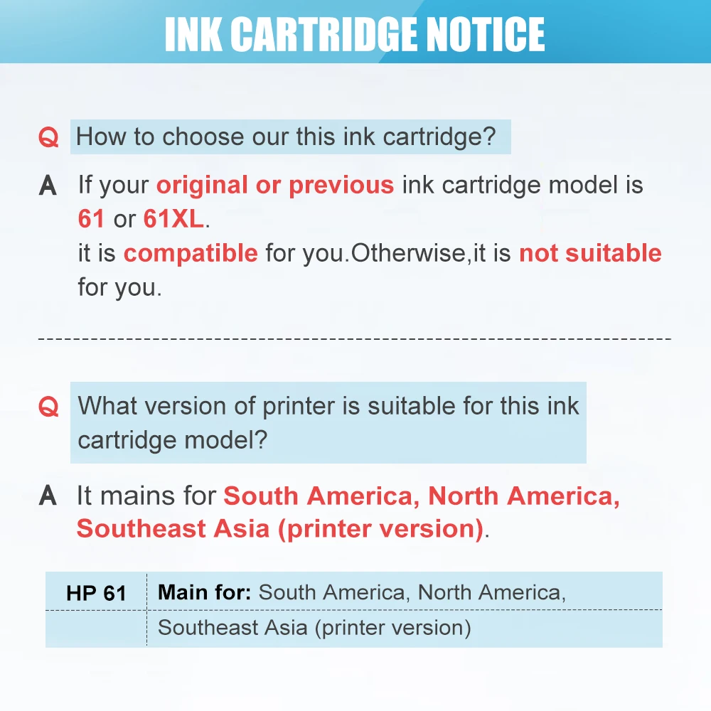 CMYK поставляет совместимый чернильный картридж для HP 61XL DeskJet 1000 1050 1050A 2050 2050A 2510 3000