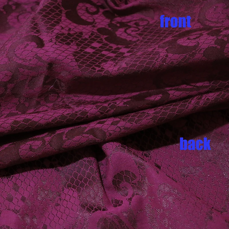 

100cm*125cm Vintage Flower Embossed Fabric Burgundy Polyester Cotton Suit Material Spring Autumn