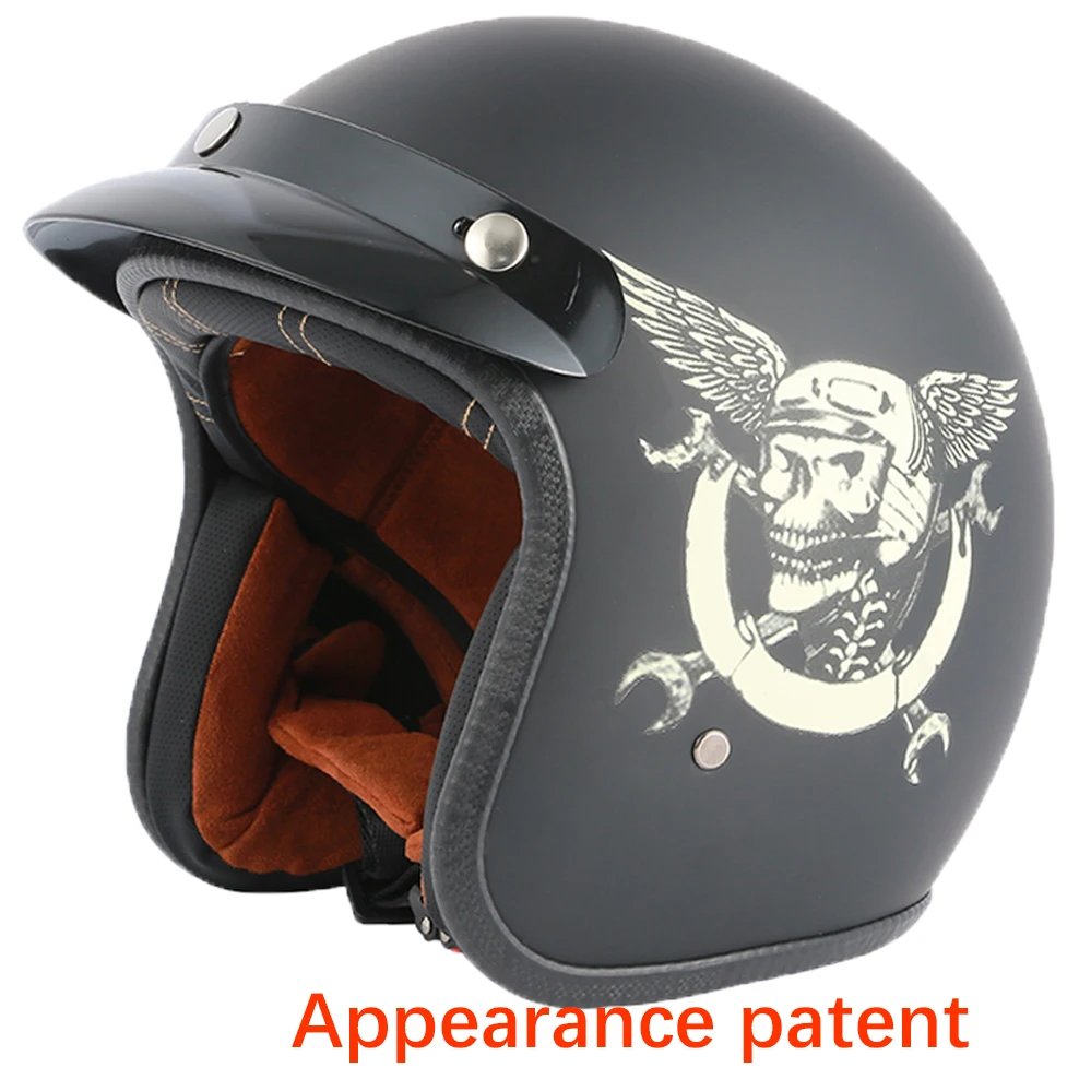 

Vintage helm Open Face Retro Helmets Vintage Safety Riding Motorcycle With glasses and mask Cascos Para Moto Dot certification