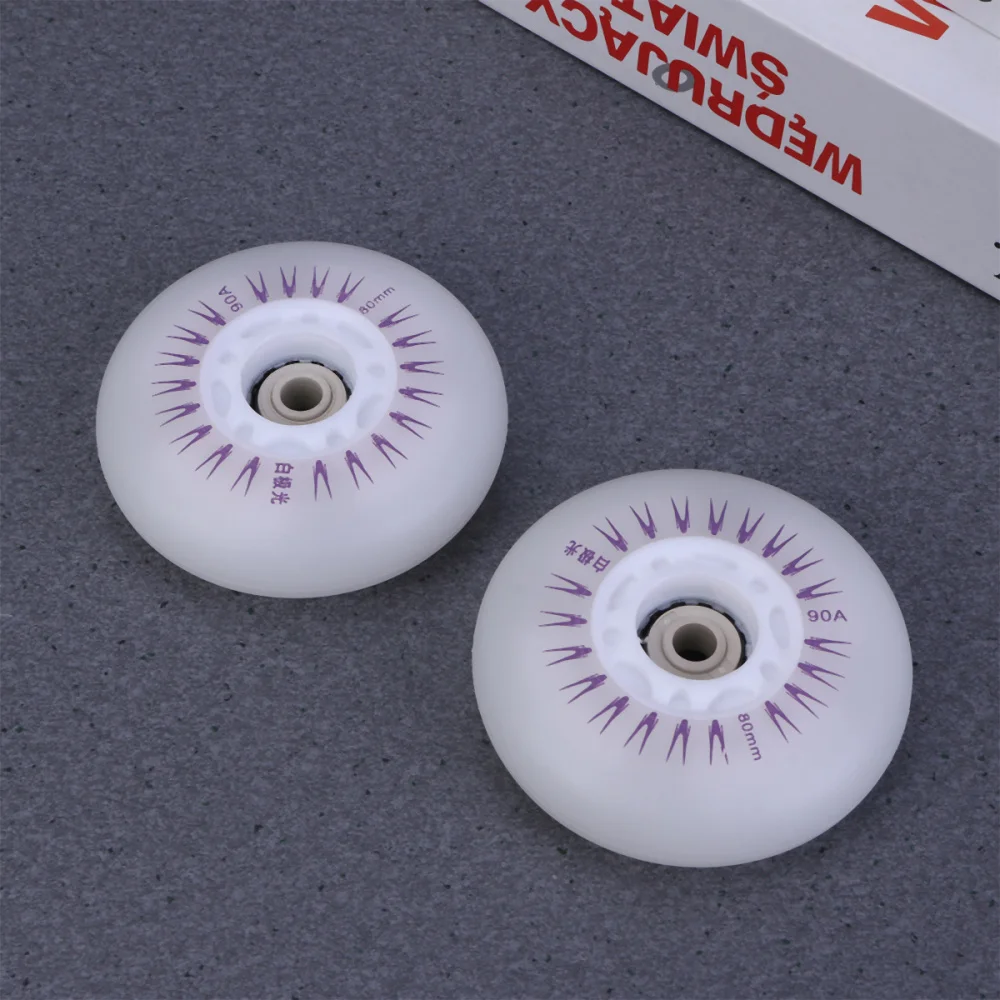 

2 Pcs 70MM PU Flash Wheels Luminous Roller Skating Wheels Inline Skates Accessories (Colorful Light)