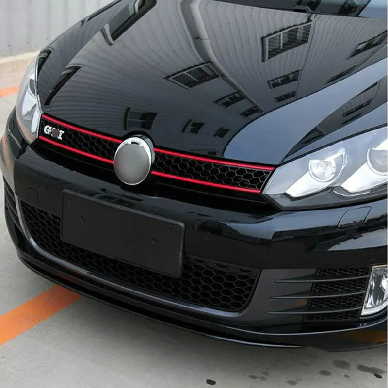 

5Pcs Car Stickers Reflective 40*0.7cm Front Hood Grille Decals Car Strip Sticker For Golf 6 Modified Color Car Accessories