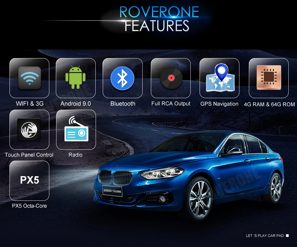 RoverOne автомобильный мультимедийный плеер для peugeot 206 206CC 206SW Android 9,0 4G+ 64G Octa Core радио gps навигация головное устройство Phonelink