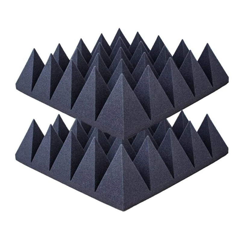 

2 Pcs Acoustic Foam Panel, Sound Insulation Treatment Studio Wall Liner Sound-Absorbing Fireproof Pyramid Wall Panel
