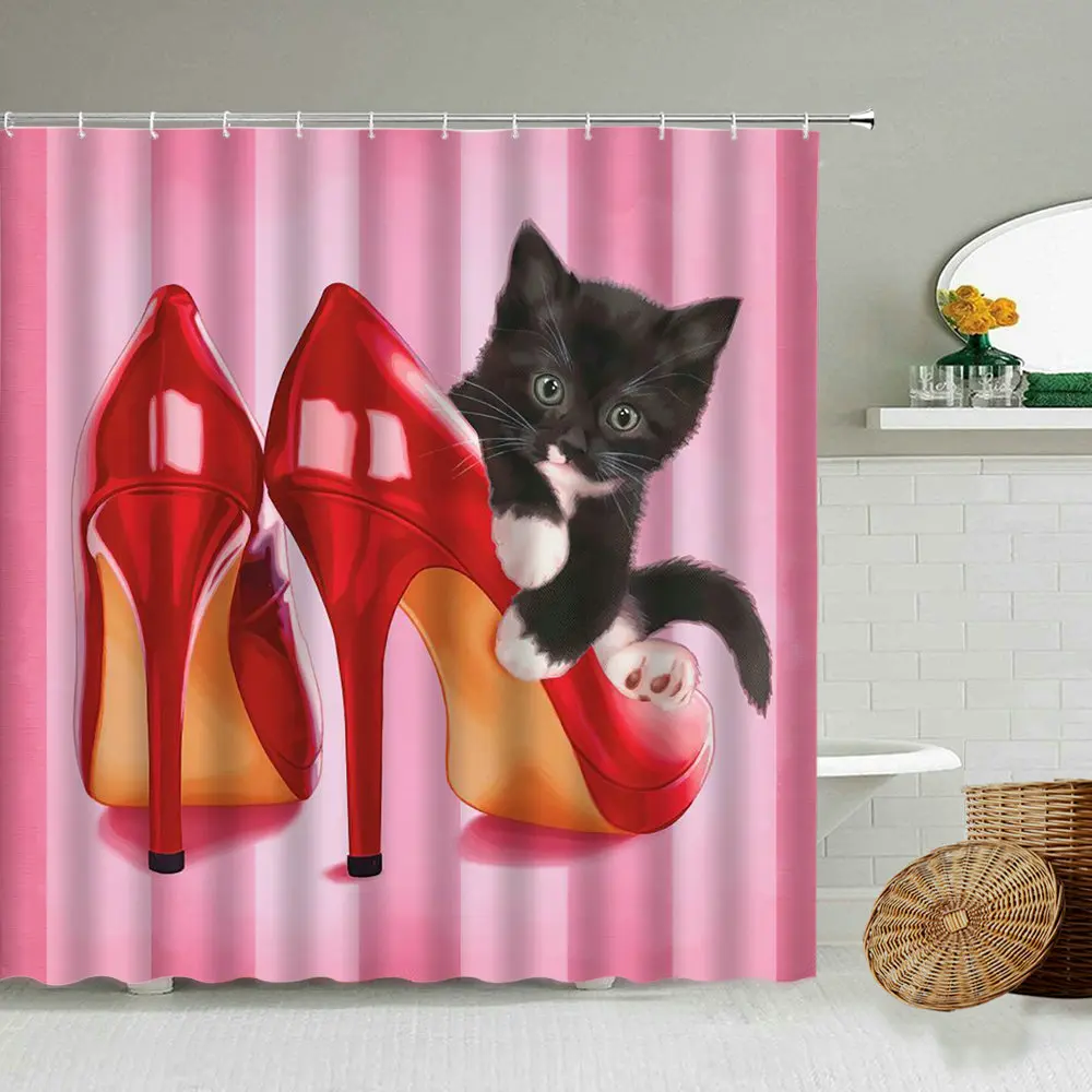 Занавеска для душа на высоком каблуке водонепроницаемый полиэстеровый экран