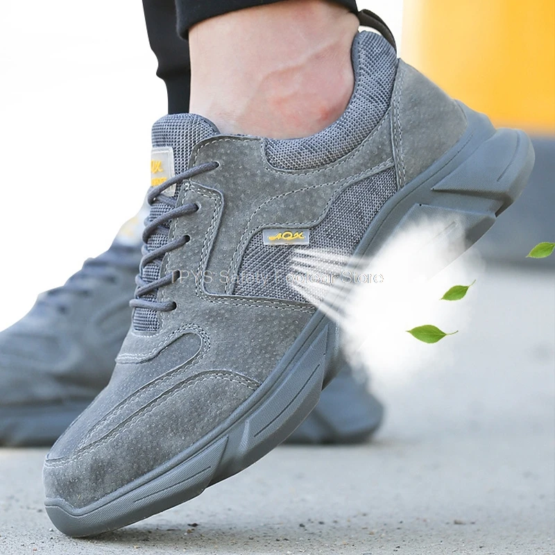 

2021 New Men Work Sneakers Safety Shoes Men Work Boots Anti-puncture Safety Footwear Man Steel Toe Shoes Lightweight Men Shoes
