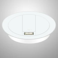Universal Wireless Charger Furniture Office Table Mounted Quick Charging Pad with USB Port for Smart Phones  White 