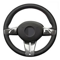 car steering wheel cover diy hand stitched black genuine leather for bmw z4 e85 roadster 2003 2008 e86 coupe 2005 2008