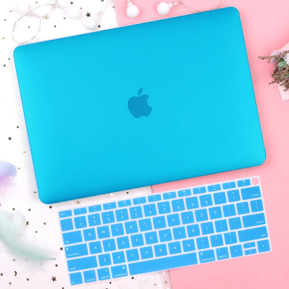 Light blue Кристально прозрачный жесткий чехол для защиты Macbook Pro 13 15 Pro 16 Touch Bar A1706 A1707 A1990 Air 13 Touch ID A1932 - Цвет: Light blue