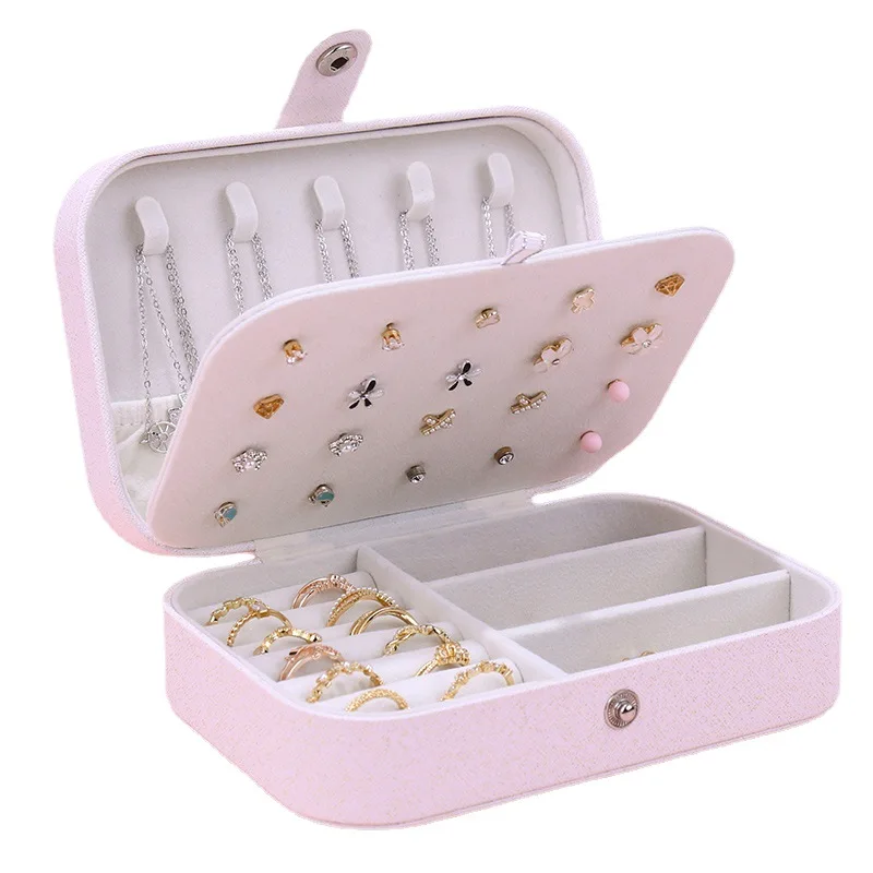 

Korean version simple girl Earrings Jewelry Box Earrings Ring Necklace Jewelry Storage Box