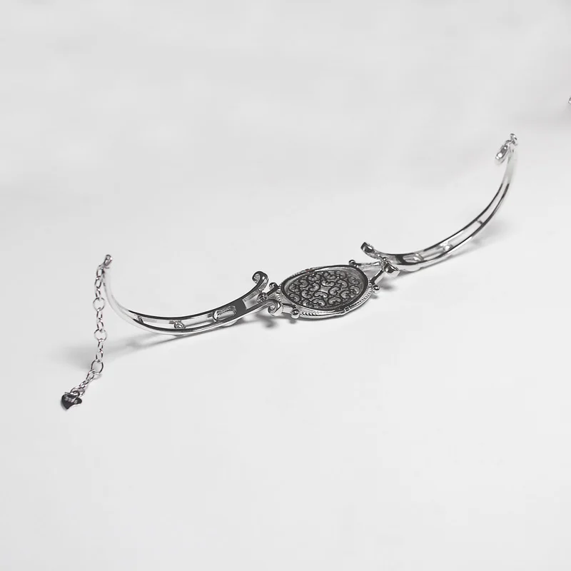 Женский браслет из серебра 925 пробы с кабошоном 13 х17 мм 4 Х6