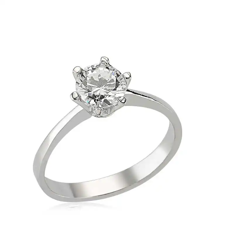 

Silverlina Silver Single Stone Lady 'S Ring