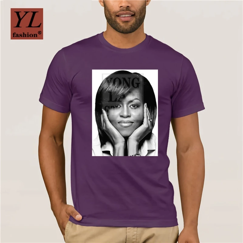 

Fashion Obama T Shirt Michelle T Shirt Fun Short Sleeve Male 100 Percent