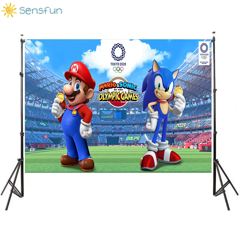 Sensfun Видео Игра Супер Марио фон стадион звуковой день рождения детвечерние ринка