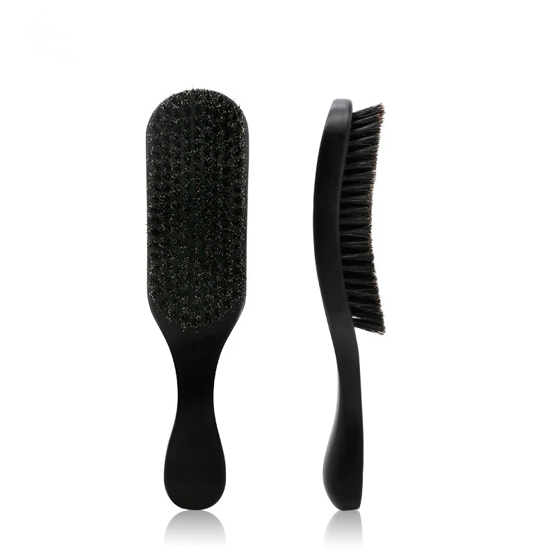 

Brosse Barber Beard Comb Medium Soft Boar Bristle Wood Handle Curve Palm Wave Hair Brush 360 Wave Brush For Men