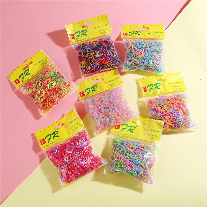 Милые эластичные резинки для волос 1000 шт./пакет девочек аксессуары Haar женская