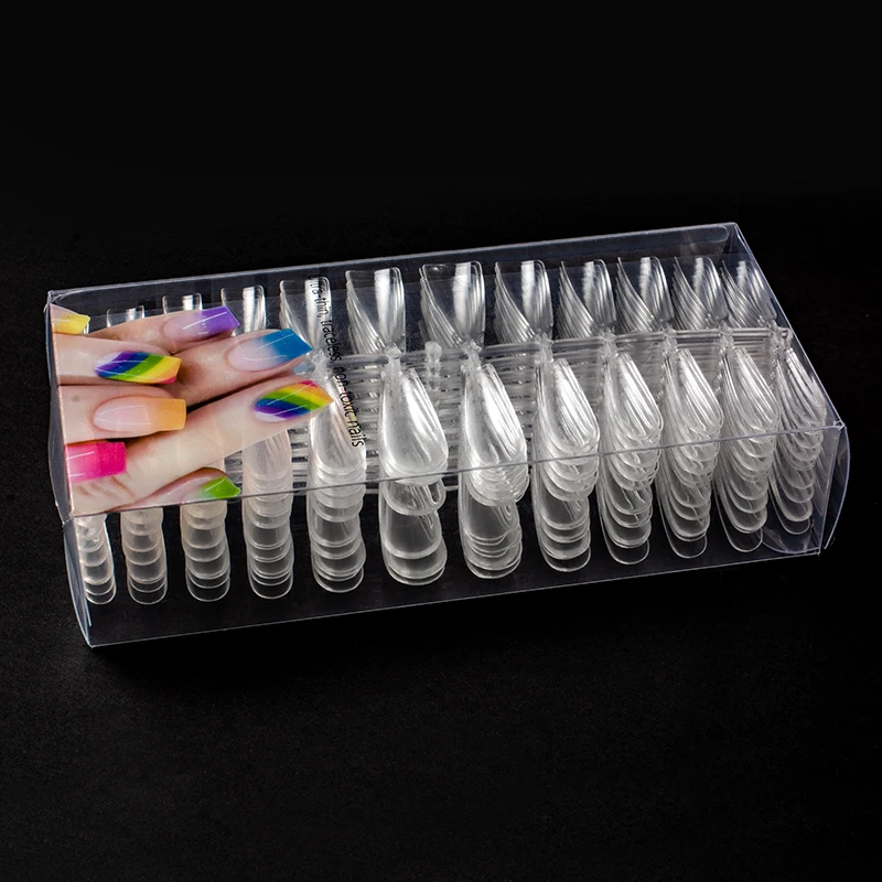 10 шт./кор. накладные ногти прозрачные во французском стиле наращивание ногтей