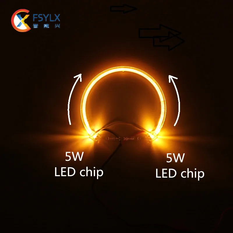 FSYLX 20 Набор Белый Желтый 131 мм SMD CREEs светодиодный ангельские глазки для BMW E46 E39 E38 E36